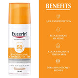 Eucerin Sun SPF 50+ Sun Creme Tinted CC Medium Anti-Aging Sunscreen 50ml