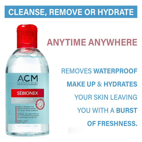 ACM Sebionex Micellar Cleanser Make-Up Remover Lotion For Face & Eyes 250ml