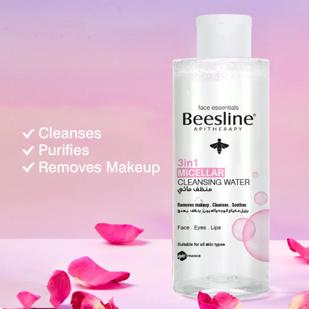 Beesline 3-In-1 Fragrance Free Micellar Cleansing Water for Face, Eyes & Lips 100ml