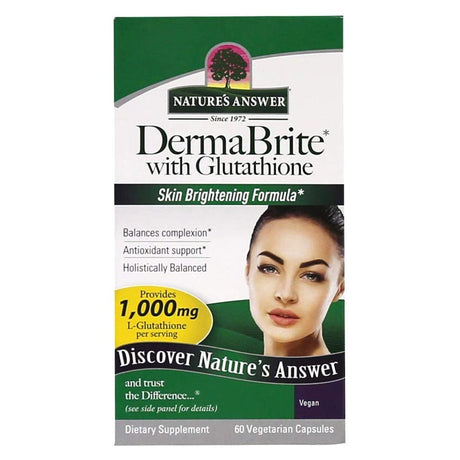 Nature's Answer DermaBrite With Glutathione Vegetarian Capsules For Skin Brightening, Pack of 60's