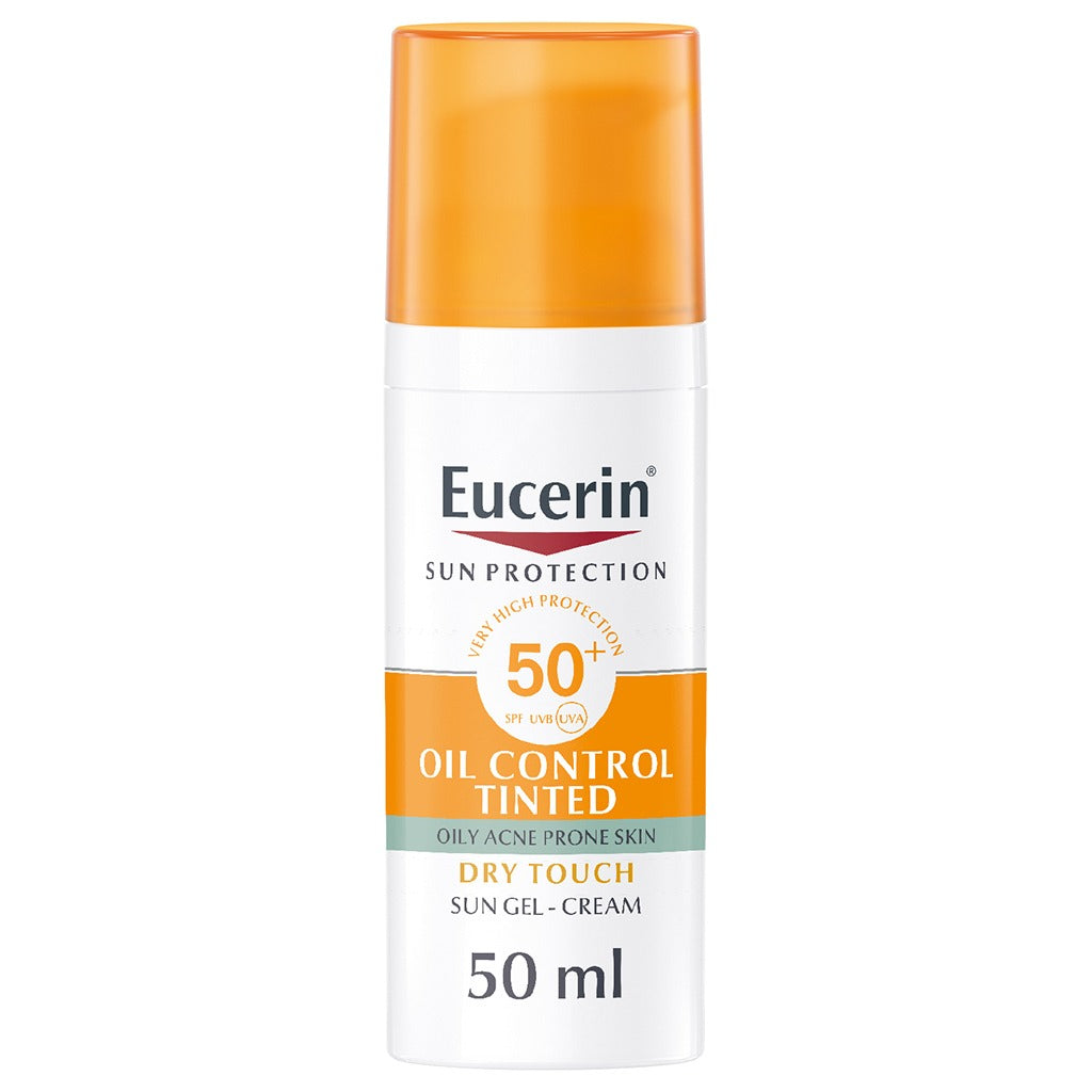 Eucerin Sun Oil Control SPF50+ كريم جل واقي من الشمس متوسط ​​اللون ذو ملمس جاف وتأثير مضاد للجيب 50 مل