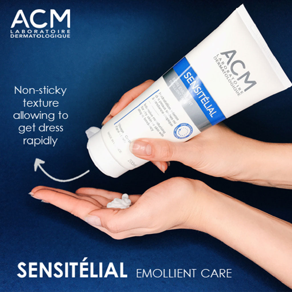 مرطب ACM Sensitelial Emollient Care للبشرة الجافة والمعرضة للتأتب 200 مل