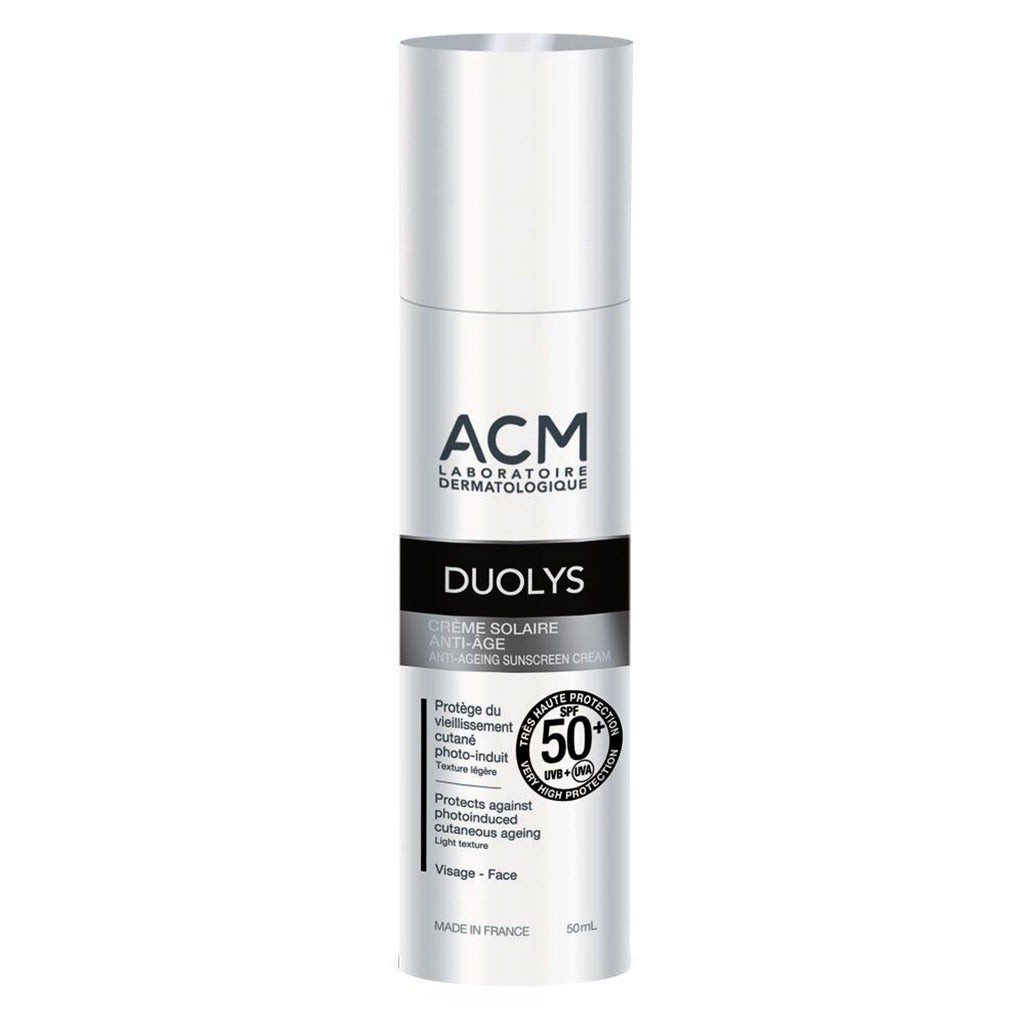 واقي شمسي للوجه مضاد للشيخوخة من ACM Duolys SPF50+ مع حماية من الأشعة فوق البنفسجية الطويلة والمتوسطة 50 مل