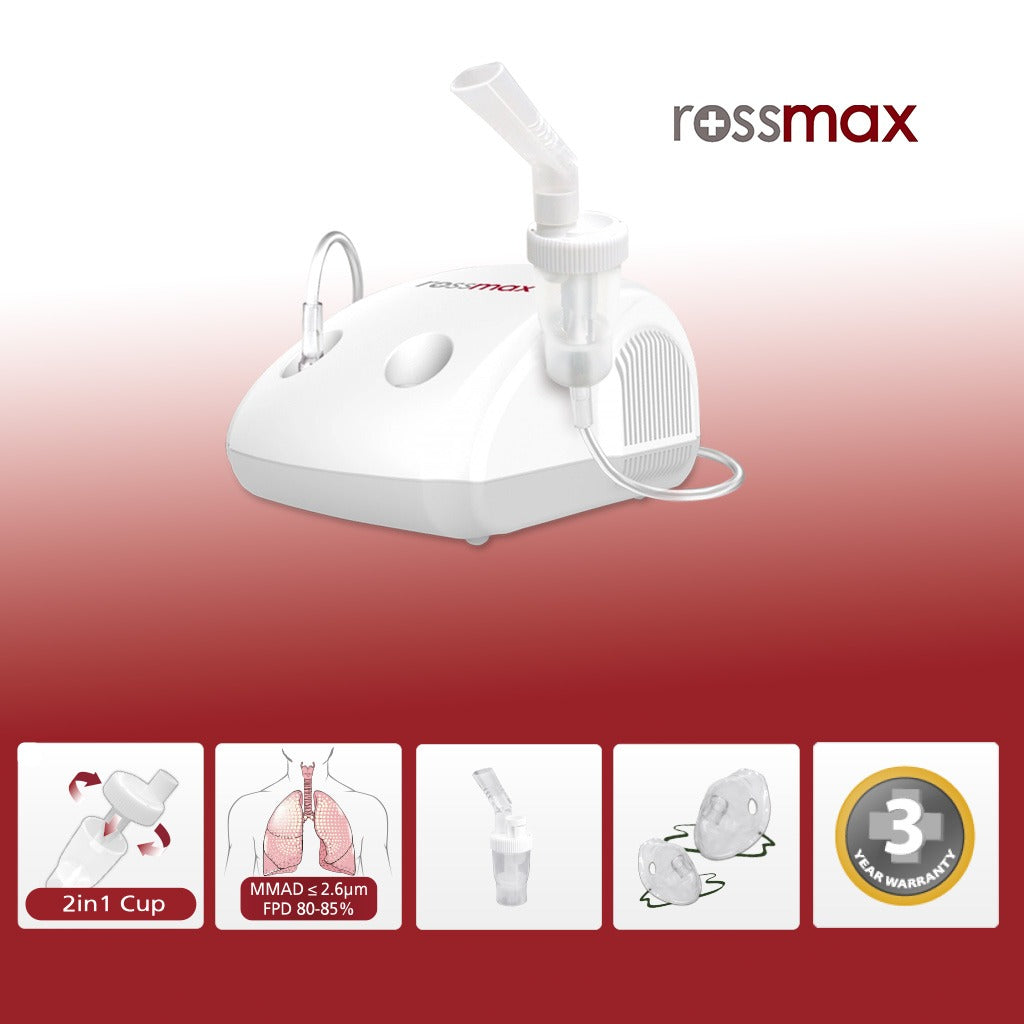 Rossmax مكبس البخاخات NE100 للعناية بالجهاز التنفسي