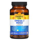 Country Life Omega 3 Mood 2000 mg كبسولات هلامية لصحة الدماغ والعاطفة، عبوة تحتوي على 90 كبسولة