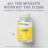 Solaray Niacin No Flush 500mg Veg Capsules For Energy Support, Pack of 100's