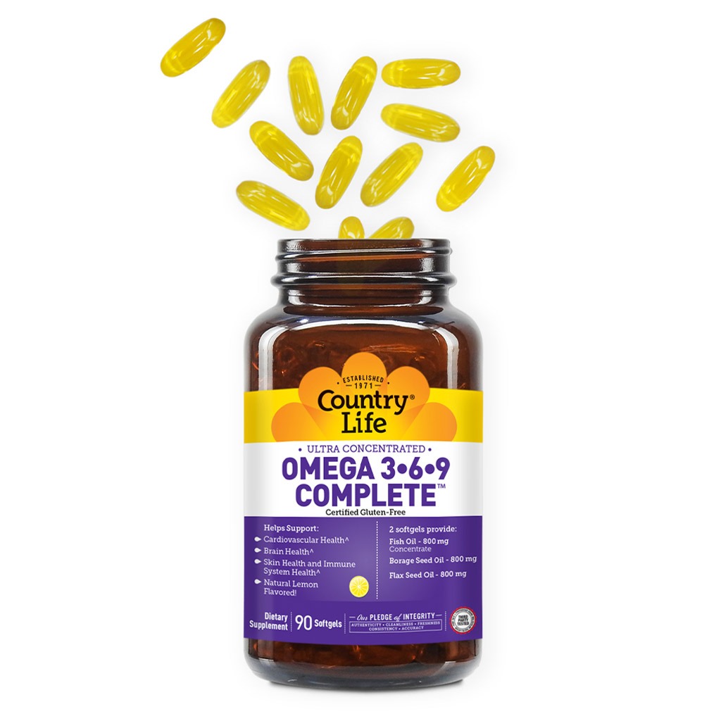 Country Life Ultra-Concentrated Omega 3-6-9 Complete Softgels, Pack of 90's