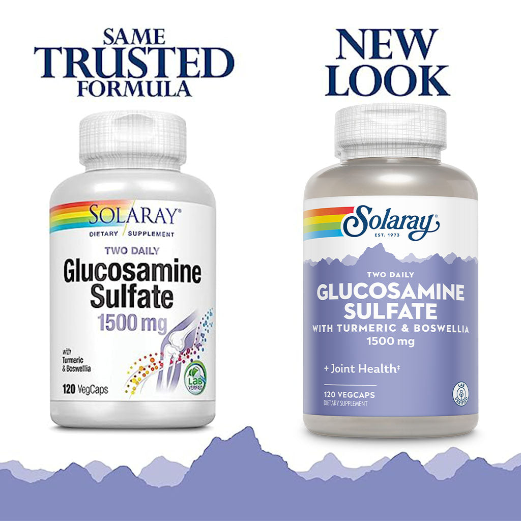 Solaray® Glucosamine Sulfate 1500 mg with Turmeric & Boswellia Veg Capsules 120's