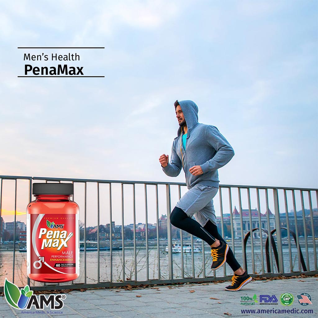 كبسولات تحسين الأداء للرجال من AMS PenaMax تحتوي على 60 كبسولة