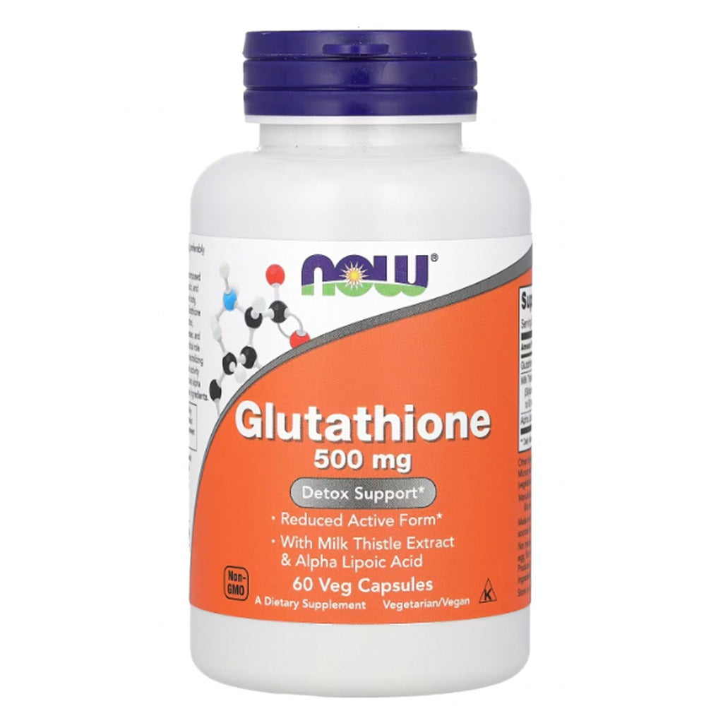 Now Glutathione 500mg Capsules With Milk Thistle Extract & Alpha Lipoic Acid For Antioxidant Support, Pack of 60's