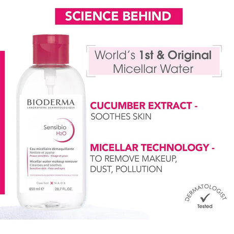 Bioderma Sensibio H2O Cleansing & Make up Removing Micellar Water 850ml