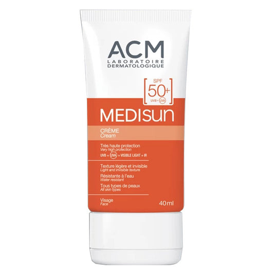 ACM Medisun SPF50+ كريم واقي من الشمس غير مرئي للوجه للحماية من الشمس 40 مل