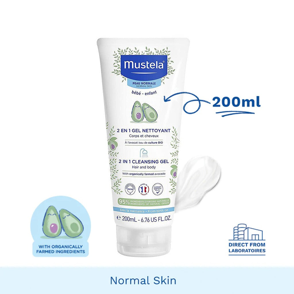 Mustela Baby 2 in 1 Cleansing Gel For Hair & Body 200 mL