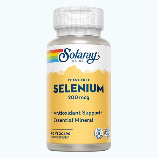 Solaray سيلينيوم 200 ميكروغرام كبسولات نباتية لدعم المناعة ووظيفة الغدة الدرقية 90