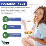 AMS Florabiotix 30 Billion Probiotic Capsule For Digestion, Bowel Regularity & Immunity Support, Pack of 30's