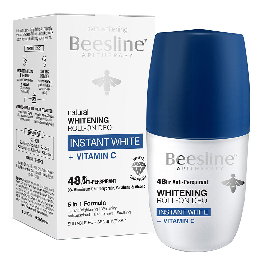 Beesline® Apitherapy Whitening Aluminium Free Deodorant Roll-On Instant White With Vitamin C 50 mL