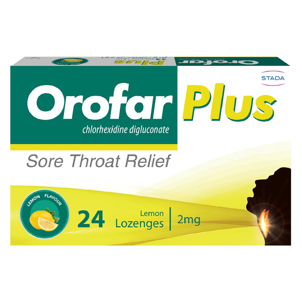 Orofar Plus Sore Throat Relief Lozenges, Lemon Flavour, Pack of 24's