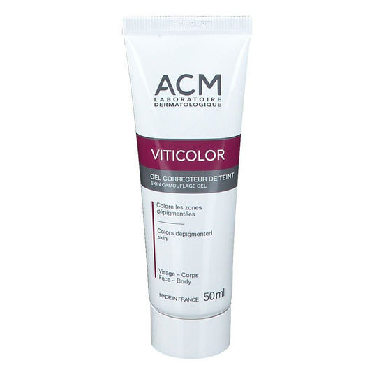 جل ACM Viticolor المتين لتمويه البشرة، علاج إعادة التصبغ للبهاق، 50 مل