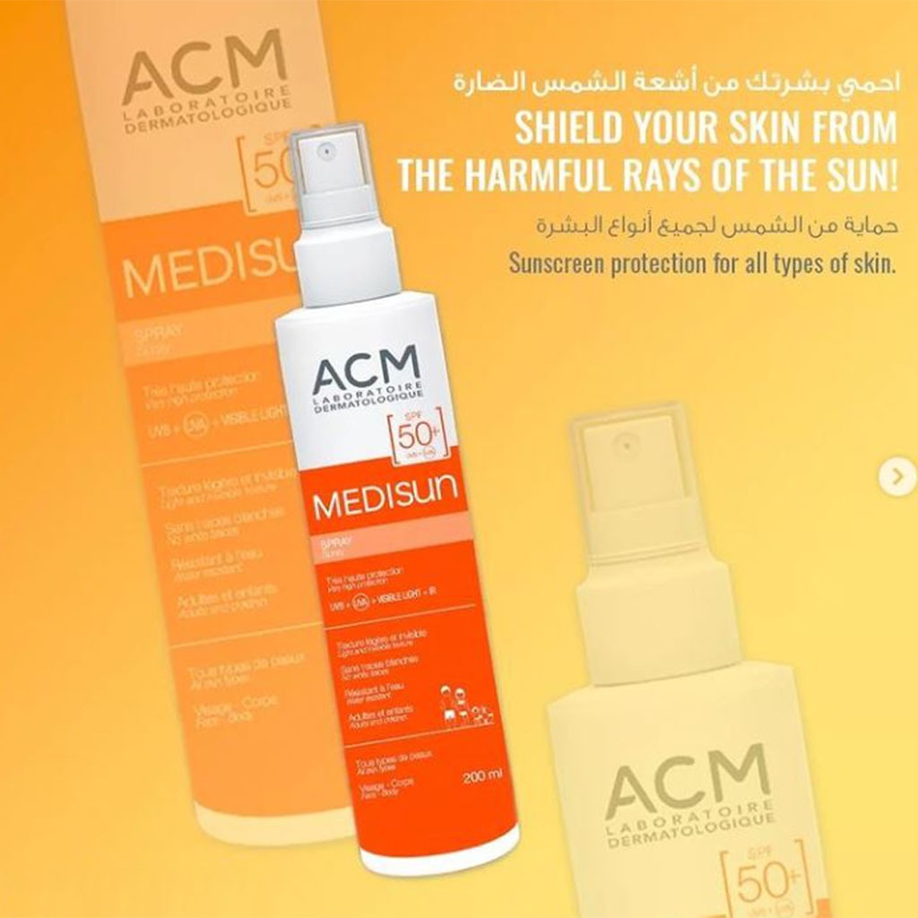 ACM Medisun SPF50+ Sun Protection Spray With IR & Visible Light Protection For Adults & Children 200ml