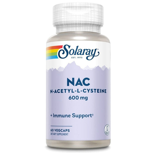 Solaray كبسولات نباتية N-Acetyl-L-Cysteine ​​600mg لدعم المناعة، حزمة من 60 كبسولة