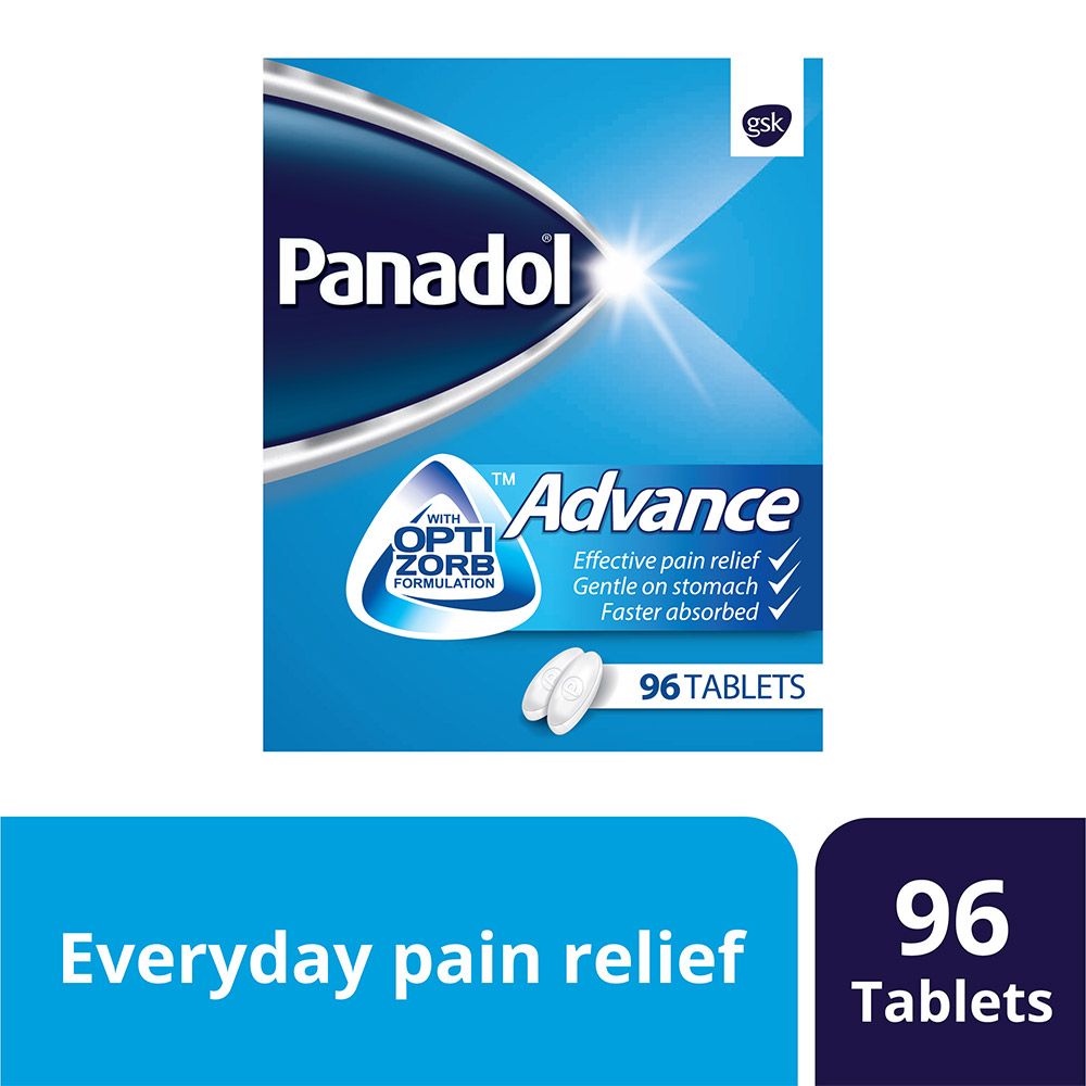 Panadol Advance Paracetamol 500mg Tablets For Fever And Pain Relief, Pack of 96's