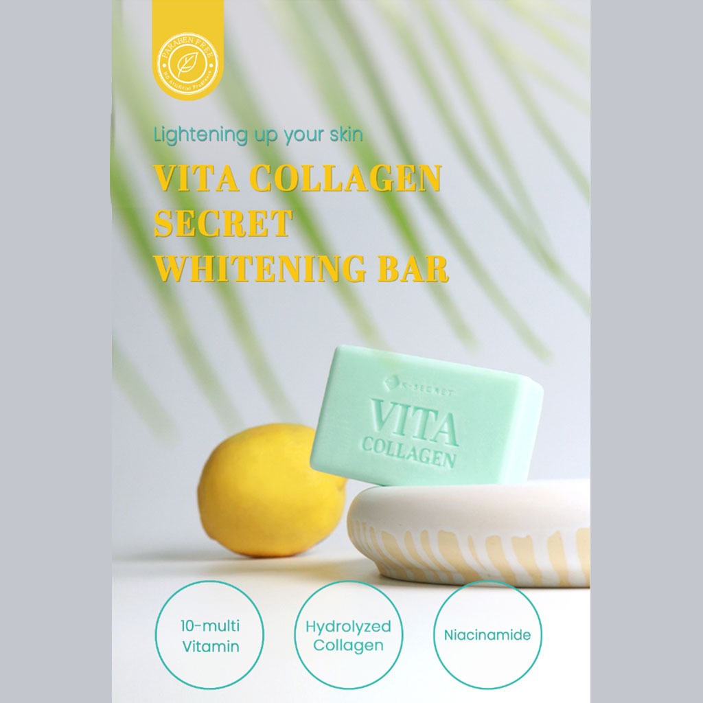 K-Secret Vita Collagen Secret Glowing Healthy Skin Whitening Bar 110g