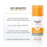 Eucerin Sun Oil Control SPF50+ Sunscreen Medium Tinted Gel-Cream With Dry Touch & Anti-Sine Effect 50ml