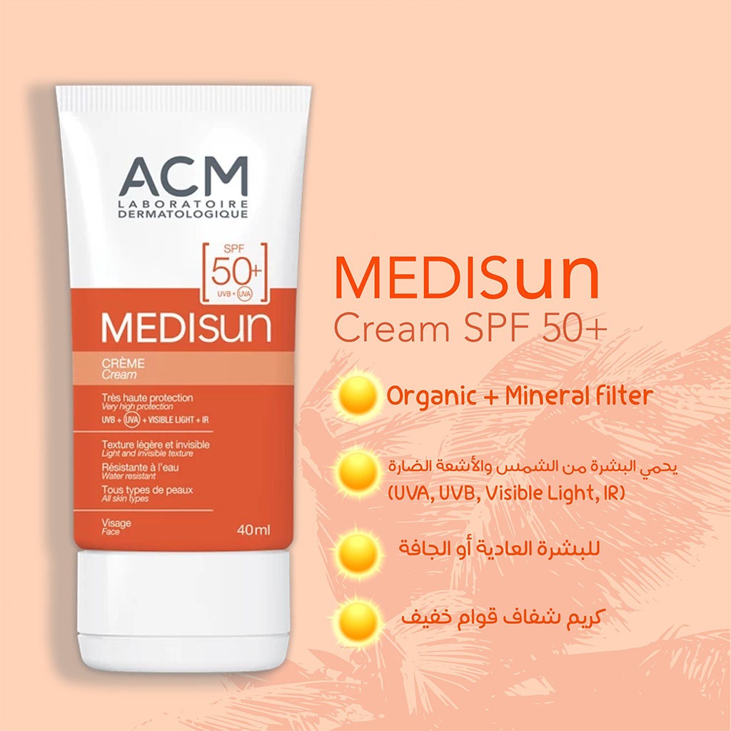 ACM Medisun SPF50+ Invisible Face Sunscreen Cream For Sun Protection 40ml