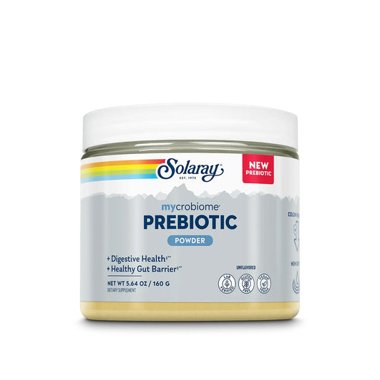 Solaray Microbiome Prebiotic Powder For Digestive Health & Healthy Gut Barrier, Unflavored, 160g