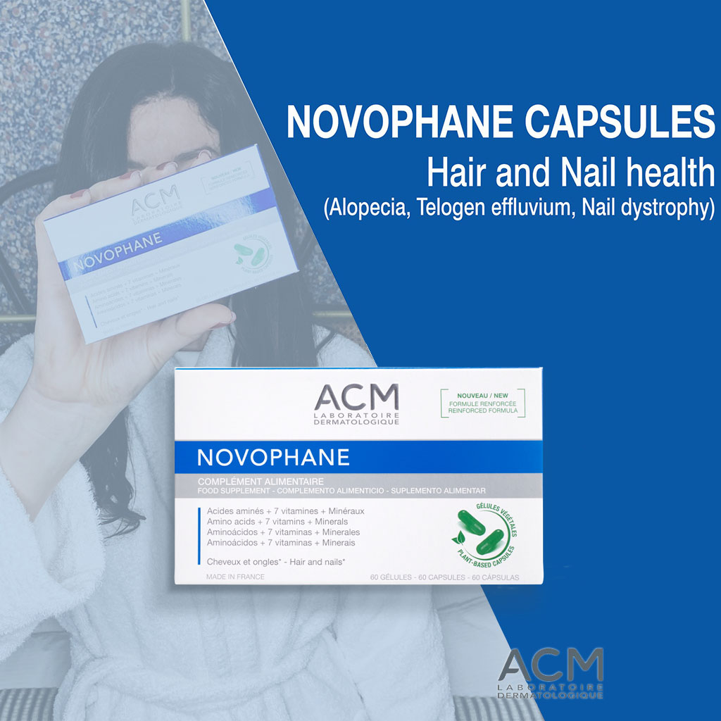 ACM Novophane Capsules, Food Supplement For Hair & Nail Growth, Pack of 60's