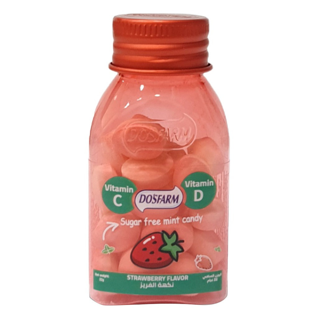 Dosfarm Sugar Free Candy With Vitamin C & Vitamin D Strawberry 22 g 1's