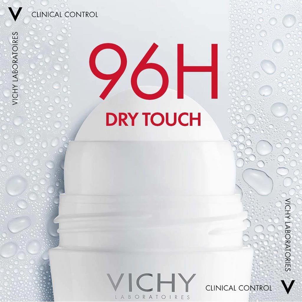 Vichy 96 Hour Clinical Control Dry Touch Anti-Odour Deodorant Roll-On For Women 50ml