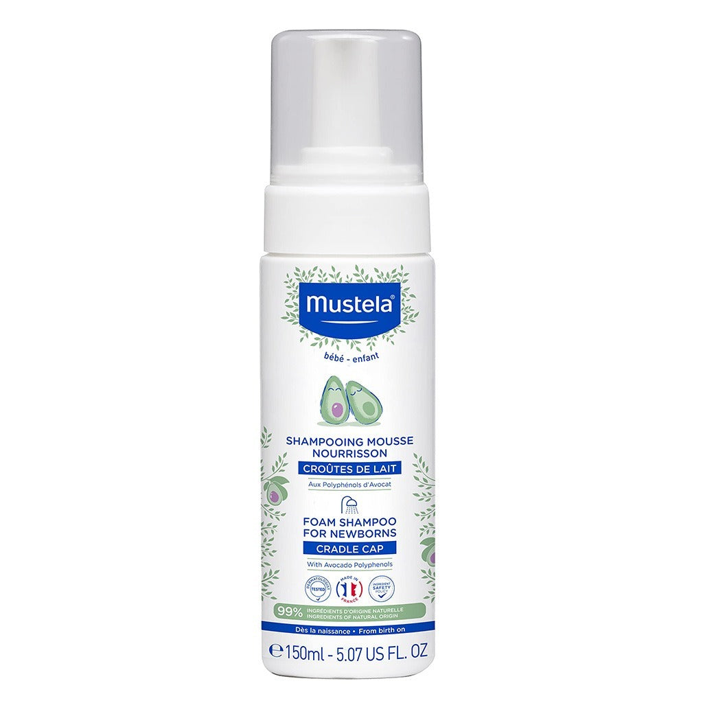 Mustela Baby Cradle Cap Foam Shampoo For Newborn, Tear-Free & Fragrance-Free 150ml