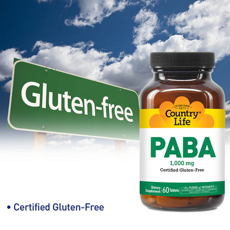 Country Life PABA 1000 mg Tablets, Pack of 60's