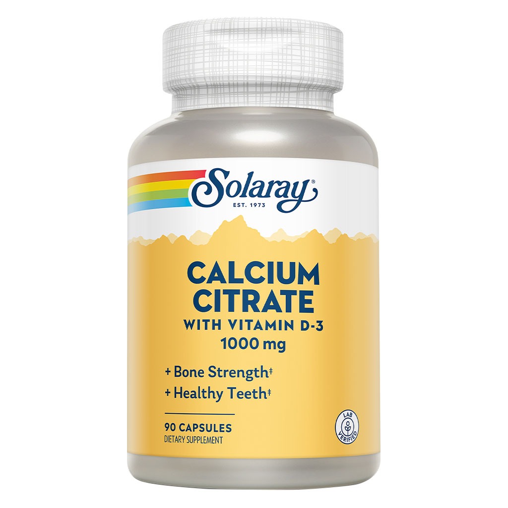 Solaray Calcium Citrate 1000 mg With Vitamin D3 Capsule 90's