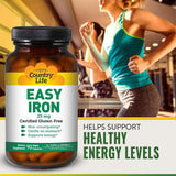 Country Life Easy Iron 25 mg Iron Deficiency Supplement Capsules, Pack of 90's