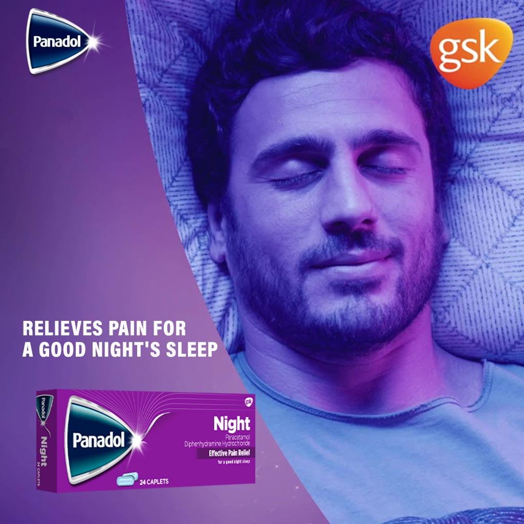 Panadol Night Caplets For Fever & Pain Relief, Pack of 24's