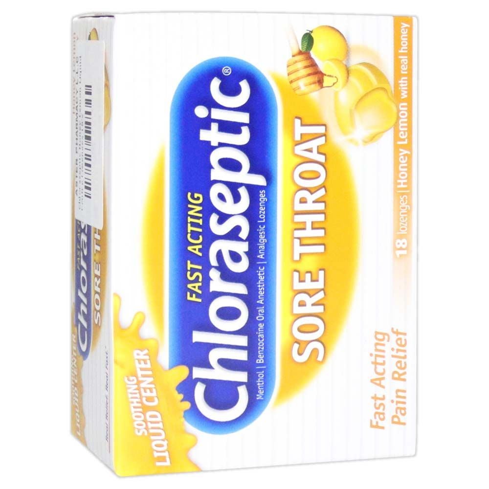 Chloraseptic Honey Lemon Liquid Center Lozenges 18's