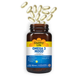 Country Life Omega 3 Mood 2000 mg كبسولات هلامية لصحة الدماغ والعاطفة، عبوة تحتوي على 90 كبسولة