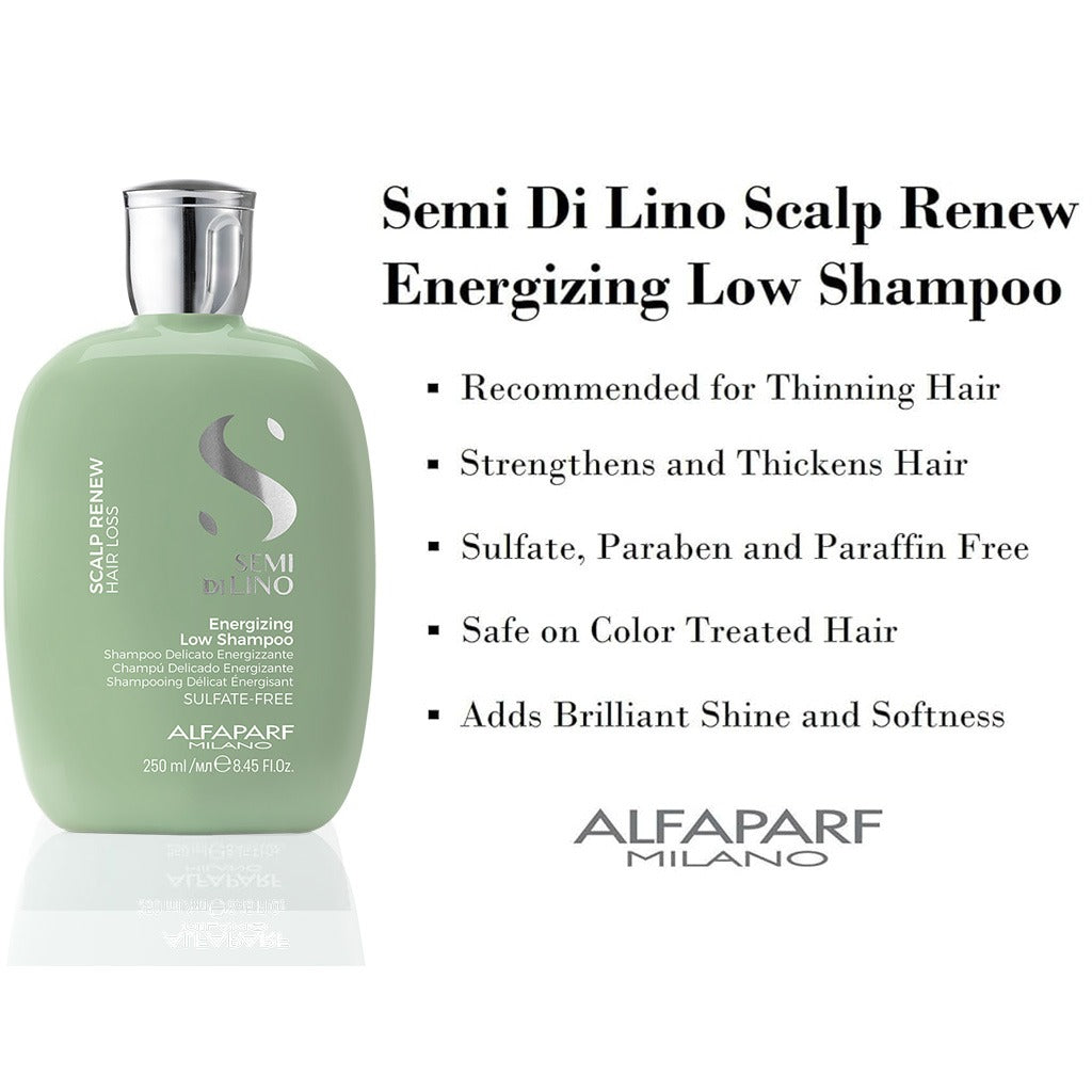 Alfaparf Milano Semi Di Lino Scalp Renew Sulfate Free Energizing Low Shampoo For Hair Loss 250ml