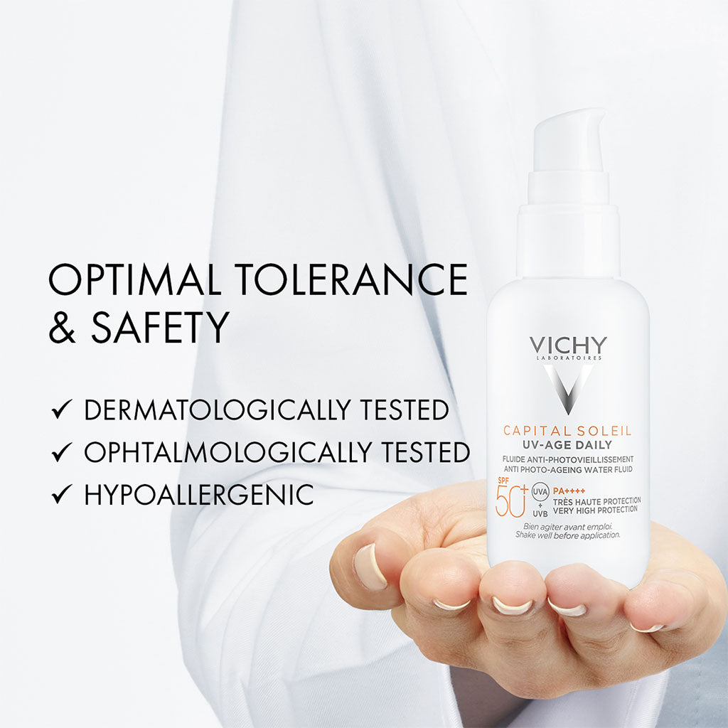 Vichy Capital Soleil UV-Age Daily SPF50+ PA++++ Anti Ageing Fluid Sunscreen With Niacinamide 40ml