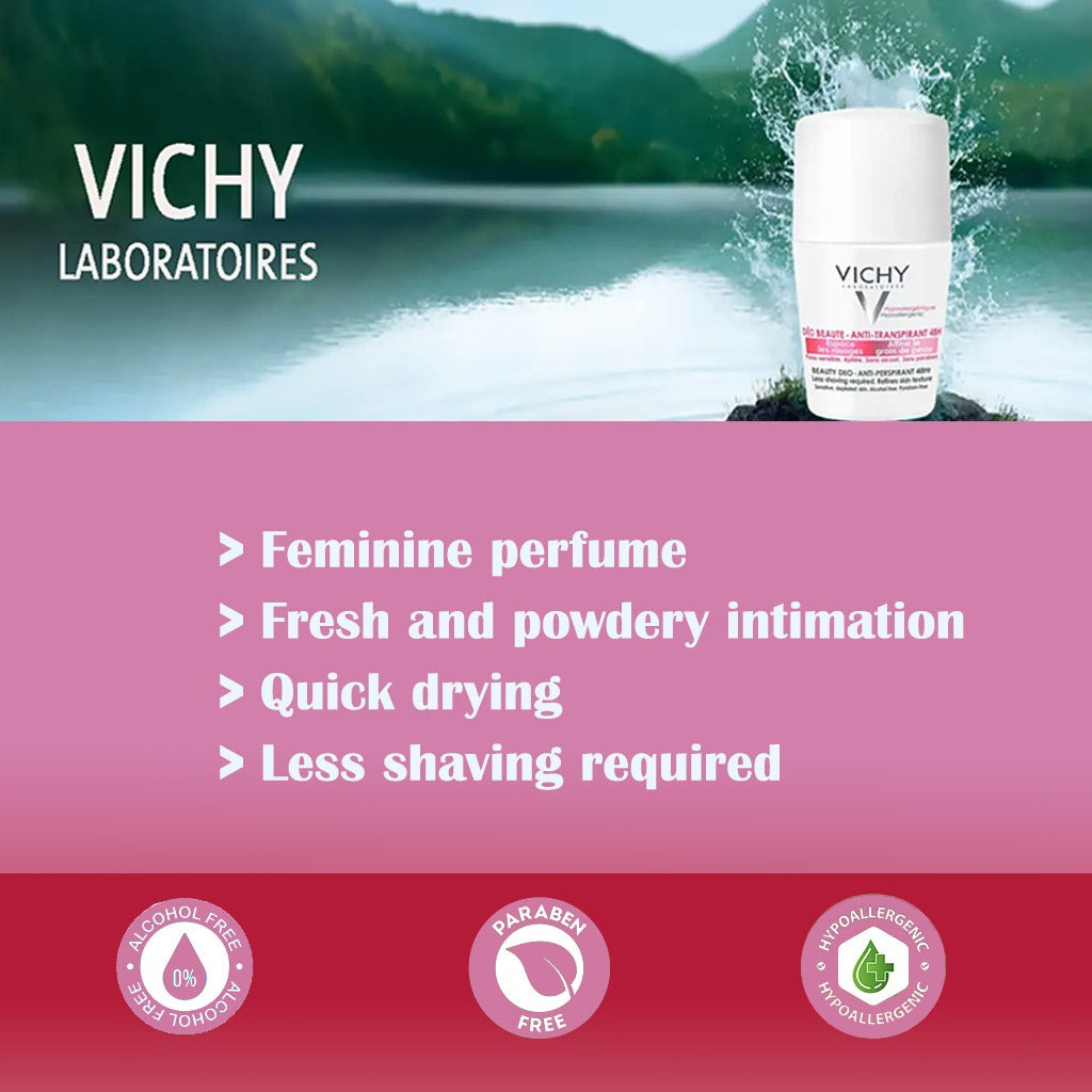 Vichy 48 Hours Anti Perspirant Beauty Deodorant Roll-On For Women 50ml