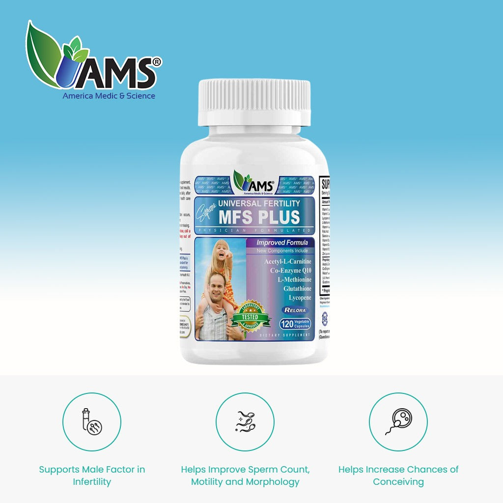AMS MFS Plus Vegetable Capsules To Increase Male Fertility, Pack of 120's