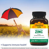 Country Life Zinc Target-Mins® 50 mg أقراص لصحة المناعة، عبوة تحتوي على 90 قرصًا