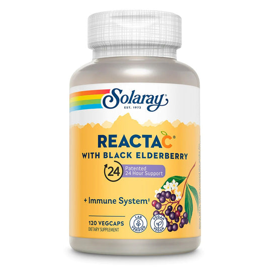 Solaray Reacta C مع كبسولات نباتية بلسانهم الأسود لدعم المناعة، عبوة مكونة من 120 كبسولة