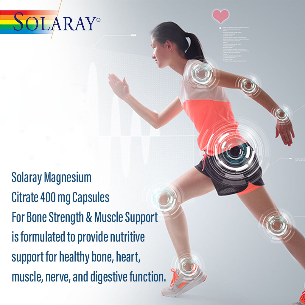 Solaray كبسولات سيترات المغنيسيوم 400 مجم لتقوية العظام ودعم العضلات في التسعينيات
