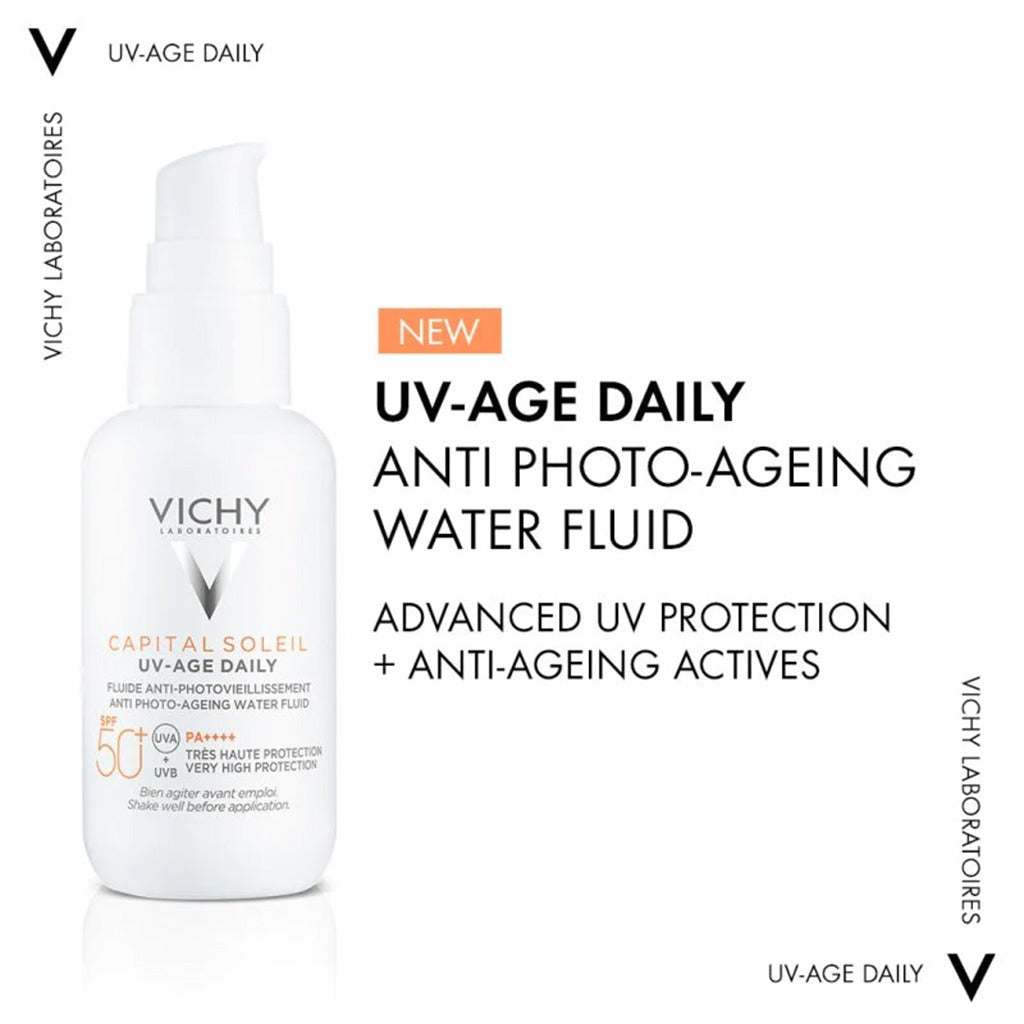 Vichy Capital Soleil UV-Age Daily SPF50+ PA++++ Anti Ageing Fluid Sunscreen With Niacinamide 40ml