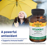 Country Life Antioxidant Vitamin C 1000 mg With Rose Hips Tablets For Immune Support, Pack of 90's