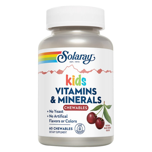 Solaray أقراص فيتامينات ومعادن قابلة للمضغ للأطفال، عبوة مكونة من 60 قطعة