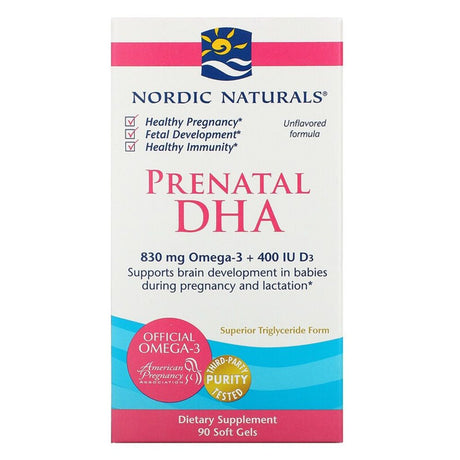 Nordic Naturals Prenatal DHA Omega 3 with Vit D3 Softgel 90's